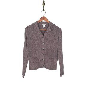 Erik Stewart Multicolor Silk Rabbit Goat Angora Button Up Cardigan Women's Sz. S